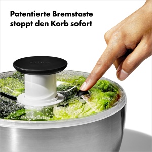 OXO Steel Salatschleuder din inox Capac transparent Mecanism pompare - Img 5