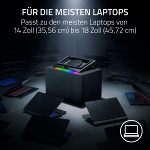 Pad de racire pentru laptop Razer - 14 - 18, negru, cu hub USB si ventilator personalizabil - Img 4