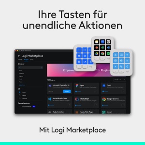 Pad programabil Logitech MX Keypad, 9 taste LCD personalizabile, gri - Img 8