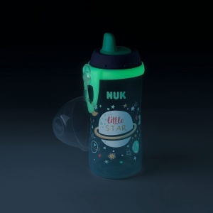 Pahar cu capac NUK Kiddy Cup, 300 ml, albastru, rezistent la muscaturi, cu lumina nocturna - Img 7