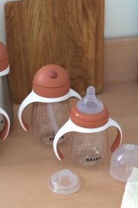 Pahar de invatare BEABA 2-in-1 cu manere detasabile, 210 ml, terracotta - Img 7