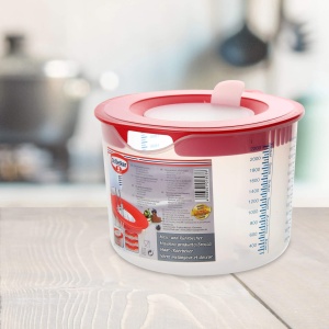 Pahar de masurare Dr. Oetker 2,2 L, cu spritzschutz, rosutransparent - Img 3