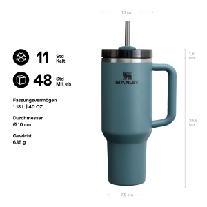 Pahar termic Stanley Quencher H2.0 1.2L - Albastru - Img 2
