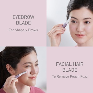 Panasonic ES-WF71 Trimmer facial si pentru sprancene femei cap flexibil otel inoxidabil hipoalergenic mov - Img 2
