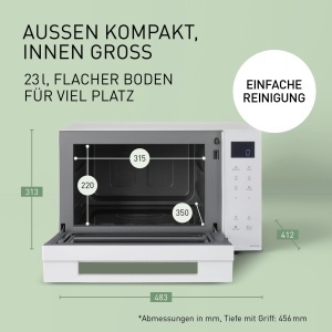Panasonic NN-DF37PWEPG Combi Cuptor cu microunde si gratar, 1000 W, 23 L, Inverter Tech, Mod Eco Combi, Suport plat, 16 programe automate si moduri de dezghetare, Tava emailata, Gratar, Curatare usoara, Alb - Img 5