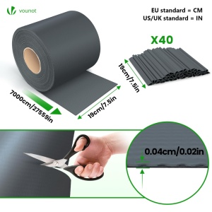 Panou de protectie VOUNOT PVC 70m x 19cm, Anthrazit, 40 clipsuri - Img 4