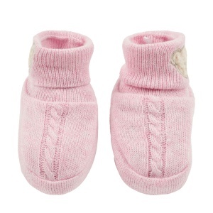 Pantofi pentru bebelusi Steiff EU 002 roz melange, din bumbac moale, cu fodera tricotata