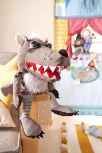 Papusa de mana HABA Wolf Grisbert 37 cm pentru teatru de papusi lavabila - Img 3