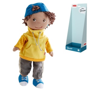 Papusa de Plus HABA Bruno 30 cm Papusa de Joaca pentru Copii de 18 Luni