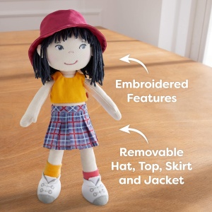 Papusa de Plus HABA Yuki 30cm, Usor de Imbracat, Lavabila, pentru Copii 18 - Img 5