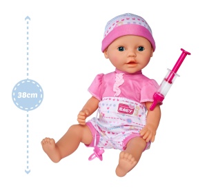 Papusa Simba New Born Baby 38cm cu Accesorii Doctor si Functie de Baut si Udat - Img 2