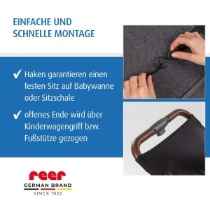 Parasolar Reer ShineSafe pentru Carucioare si Buggys, UV 50, Culoare Gri - Img 5
