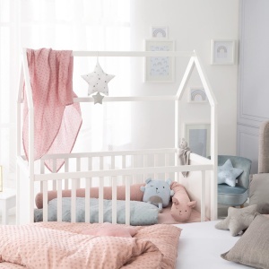 Pat pentru copii Roba Hausbett 60x120 cm alb reglabil pe inaltime transformabil - Img 5