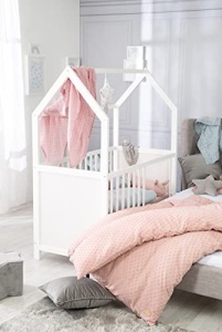 Pat pentru copii Roba Hausbett 60x120 cm alb reglabil pe inaltime transformabil - Img 15