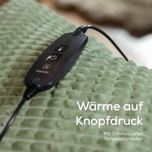Patura electrica Beurer HD 72 Waffle Sage Green, 3 trepte temperatura, 180x130 cm - Img 5