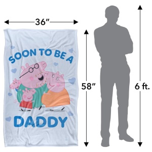Patura moale Daddy Pig, 91 x 147 cm, 100 poliester, usor de curatat - Img 3