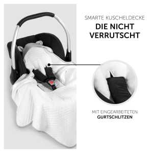 Patura pentru bebelusi hauck Snuggle N Dream, 100 bumbac, gri, cu gluga - Img 2