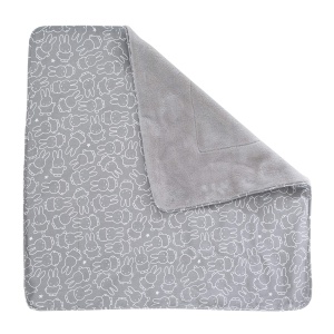 Patura pentru bebelusi roba Babydecke Miffy 80x80 cm 2 fete gri ideala pentru carucior