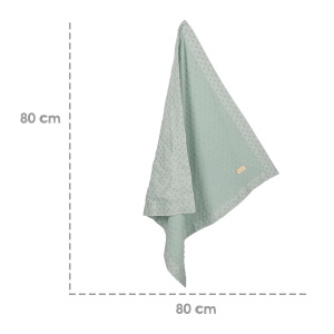 Patura pentru bebelusi Roba Lil Planet 80 x 80 cm - Bio Bumbac - Verde Frosty - Img 5