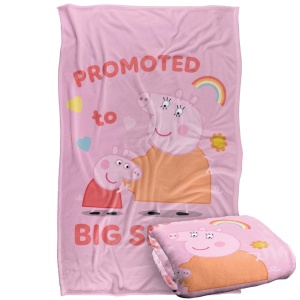 Patura Peppa Pig Big Sister, 91 x 147 cm, 300 GSM, 100 Poliester - Img 2