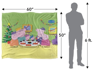 Patura Peppa Pig pentru Craciun, 91 x 147 cm, 300 GSM, Poliester - Img 3