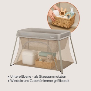 Patut 3-in-1 Lionelo Alice cu saltea, compact, pentru copii de la 0 la 15 kg - Img 8