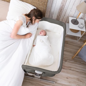 Patut Bebe 2-in-1 Bebeconfort Calidoo, Beistellbett si Stubenwagen, 0-6 luni, 5 inaltimi, Grey Mist - Img 8