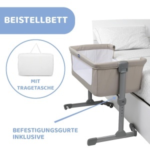 Patut Chicco Next2Me Essential, bej, inaltime ajustabila, cu saltea inclusa - Img 2