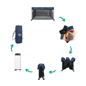 Patut de calatorie Badabulle Easy Clip cu saltea, usor, compact, 0-3 ani - Img 3
