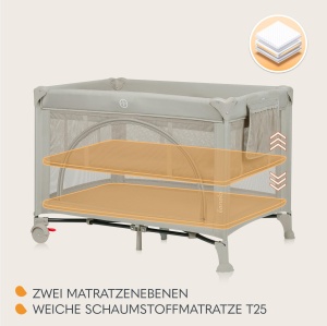 Patut de calatorie Lionelo Laura 2-in-1, 15 kg, cu saltea, compact - Img 4
