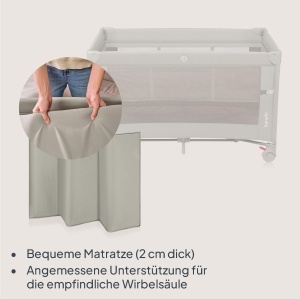 Patut multifunctional Lionelo Ellen 3 in 1 pentru copii, ajustabil, cu roti - Img 4