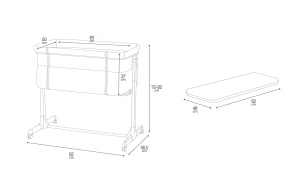 Patut multifunctional pentru copii Momi REVO, reglabil pe inaltime, cu saltea si roti - Img 9