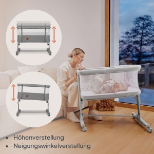Patut pentru bebelusi 3 in 1 Lionelo Aurora, reglabil, pana la 9 kg, cu roti si frana - Img 6