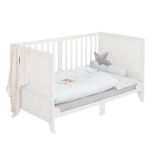 Patut pentru copii Komplettbettset Woodland Buddies, 70 x 140 cm, Alb, cu saltea si lenjerie - Img 2