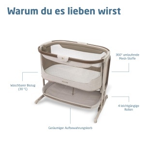 Patut pliabil Maxi-Cosi Iora Select, 0-6 luni, 5 inaltimi, 4 roti, culoare Elegance Truffle - Img 9