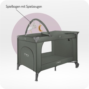 Patut pliabil pentru copii BELOVE Plus 2-in-1, 2 niveluri, cu saltea si accesorii - Img 8