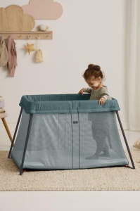 Patut pliant BabyBjorn Light, Verde inchis, pentru copii 0-3 ani - Img 5