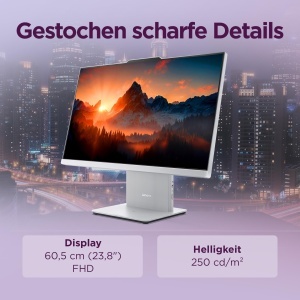 PC All-In-One Lenovo IdeaCentre 23.8 FHD, AMD Ryzen 7, 16GB RAM, 1TB SSD, Gri - Img 8