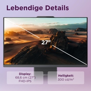 PC All-In-One Lenovo IdeaCentre 27 FHD, AMD Ryzen 5, 16GB RAM, 1TB SSD, Gri - Img 5