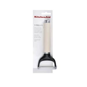Peeler KitchenAid Y, inox, cu maner ergonomic, culoare Almond Creme - Img 4