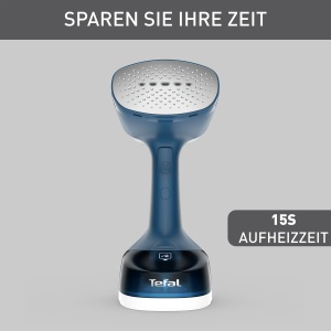 Perie cu abur Tefal Access Steam Easy, timp de incalzire de 15 secunde, 1400 wati, pana la 25 g/min., rezervor de apa de 150 ml, abur, 8 min. tije, cablu de alimentare de 2,6 m, inclusiv accesorii, alb/albastru, DT7170 - Img 6