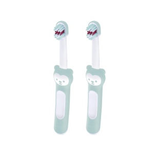 Perie de dinti pentru bebelusi MAM Babys Brush 2er-Set, 6 luni, culoare turcoaz - Img 2