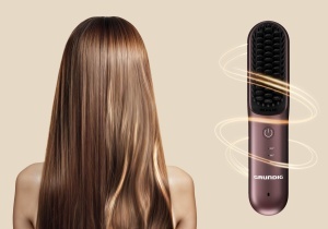 Perie de indreptat par Grundig HB 6450, 3 temperaturi, acumulator Li-Ion, violet - Img 7