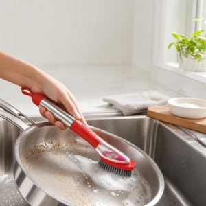 Perie de Spalat Vileda cu Dispenser de Detergent, Cap Detasabil, Inox - Img 6