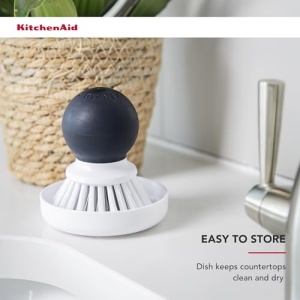 Perie de Vase KitchenAid cu Rezervor Rotund Nylon Durabil Maner Antialunecare - Img 4