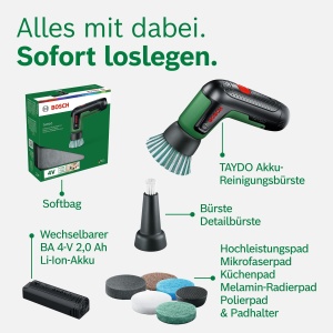 Perie electrica de curatat Bosch TAYDO UniversalBrush 4V cu 12 accesorii - Img 9