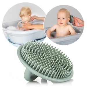 Perie pentru baie reer BabyCare din silicon, culoare mint, cu manere pentru un grip sigur - Img 2