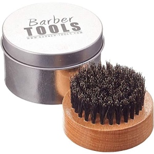 Perie pentru Barba cu Cutie Metalica, Bartburste, Perii Naturale, Design Rotund