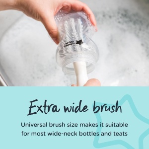 Perie pentru Sticle si Suporturi Tommee Tippee, RozAlbastru, BPA-Free - Img 3