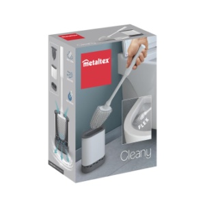 Perie WC Metaltex 185518000, flexibila, alba, cu suport pentru montare - Img 2